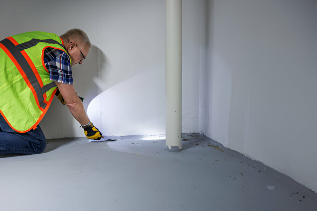 Before and after waterproofed basement transformation
