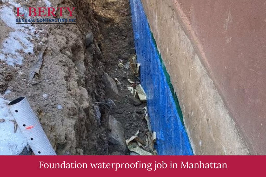 Foundation waterproofing job in Manhattan (1)
