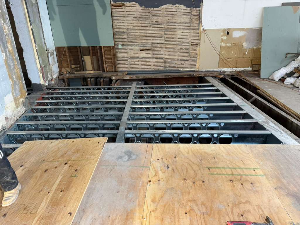 galvanized steel beam installation and structural reinforcement project